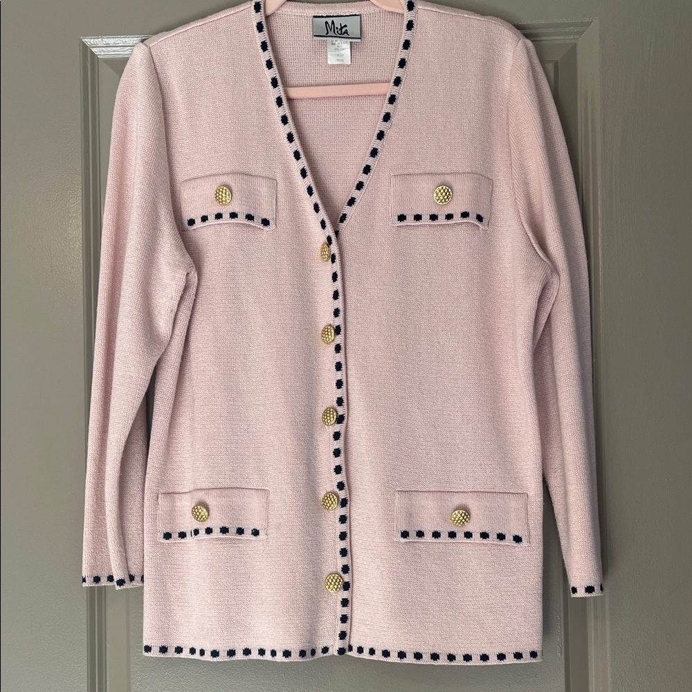 Mita Button Up Cardigan Pink Size 10 Vintage Coquette Preppy Pastel Girly Fem
